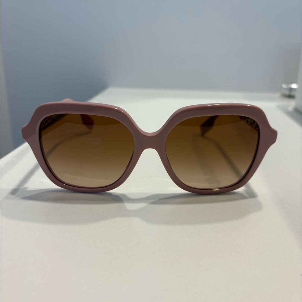 Burberry Pink Logo-Arm Square Sunglasses (No Scratches On Lenses)